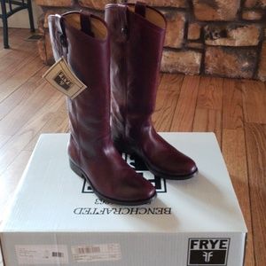 Frye Melissa Button Riding Boots in Bordeaux